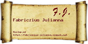 Fabriczius Julianna névjegykártya